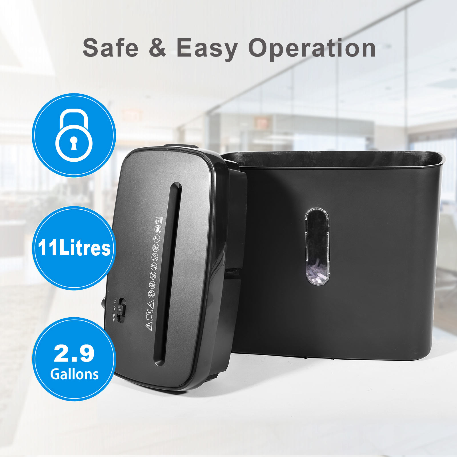 Electric Documents Cross Cut Paper Destroy Machine C502P 6 Sheet Credit Card Shredder With 11L Mini Basket Bin