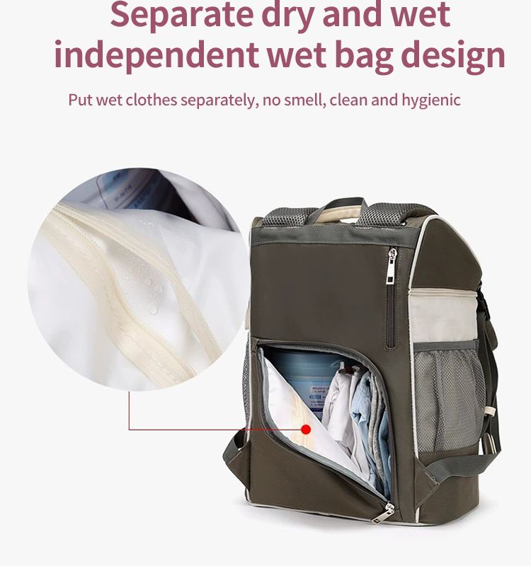 ISO9001 Softback Multifunction Travel Diaper Bag Backpack Water Resistant