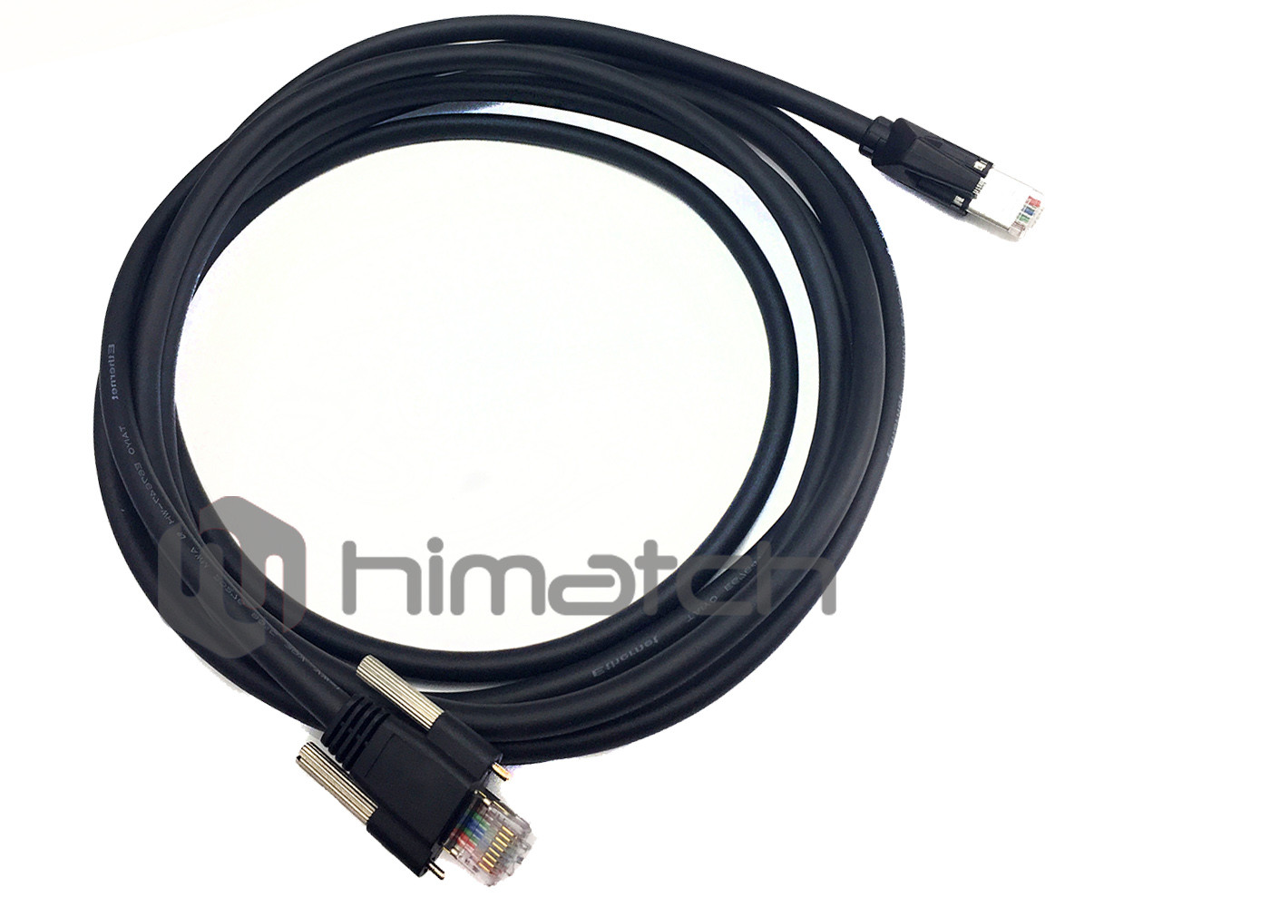High Flexible Gigabit Ethernet Cable Black Color For Industrial Camera 5m