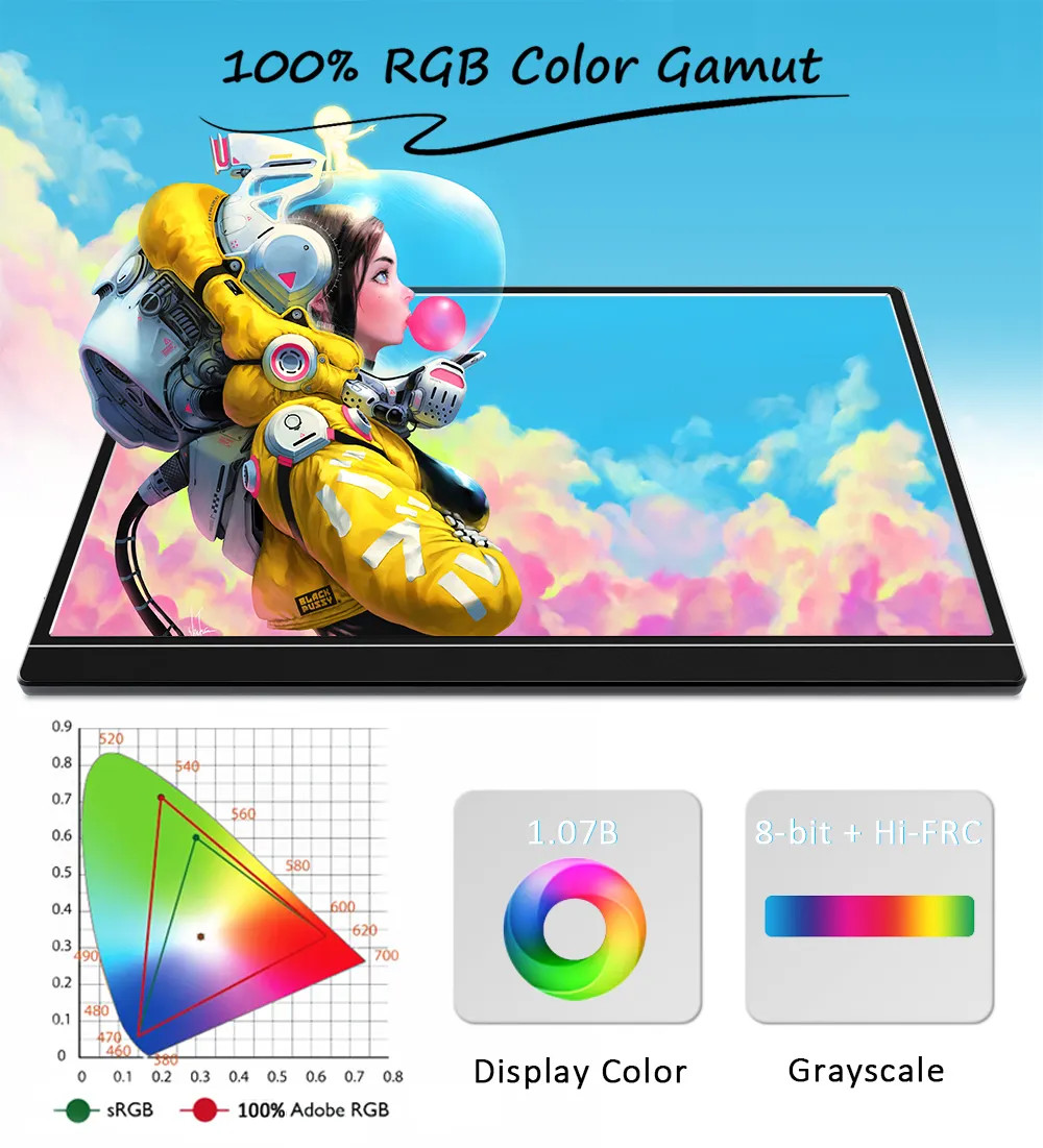 15.6 Inch Type-c Usb Portable Monitor PC 4k LCD Monitor Screen For Ps5