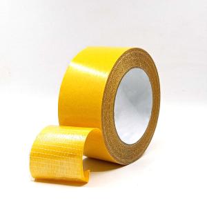 China Yellow Hot Melt Cross Weave Tape Self Adhesive Fiberglass Mesh Tape 48mm wholesale