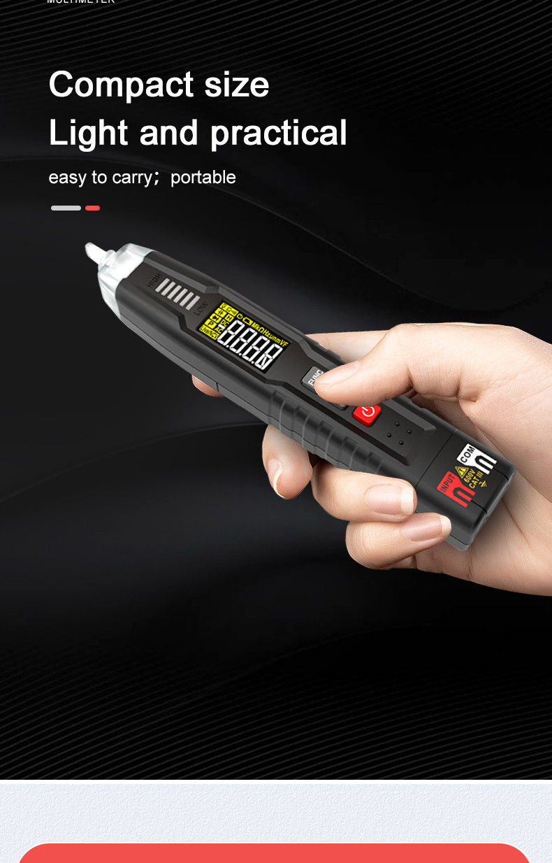 HT122 Digital Pen Type Multimeter DC AC Voltage Tester Smart Multi-meter NCV Phase Sequence Auto Ranging Multimetre