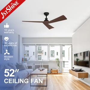 China Sleek Black Ceiling Fan with Dark Wood Grain Blades wholesale