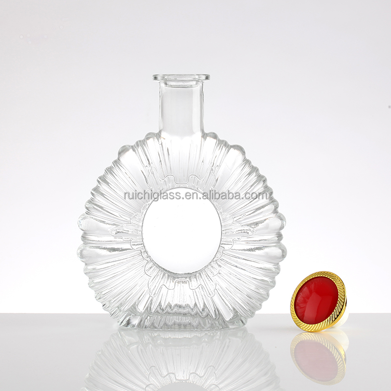 Custom Make Round Bottle Glass Brandy Vintage Bottles with Cork