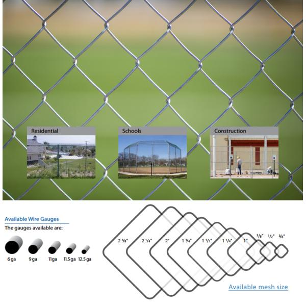 Iron Wire Mesh Chain Link Fence With 60x60mm Mesh Size And 3mm Wire Diameter
