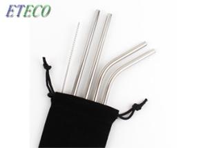 China 215*6mm Metal Bar Straws , Thick Stainless Steel Straws For Hot Drinks wholesale