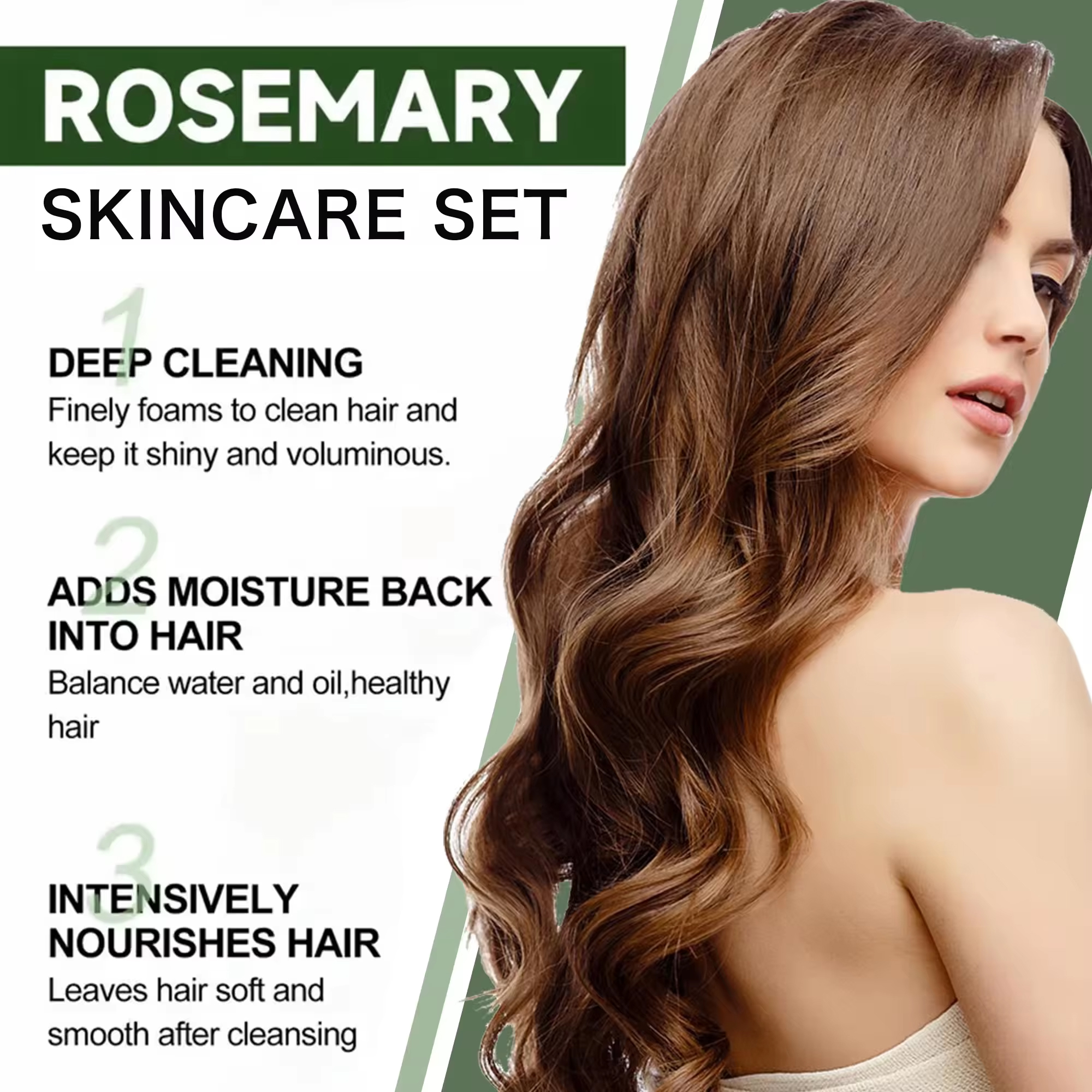 Vegan Hair Care Rosemary Mint Strengthening Oil Control Hair Growth Shampoo Conditioner Hair Oil Masque Mask Set