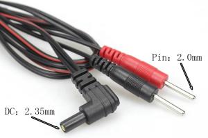 China Electrode Leads Wires/Cables- 2.35mm to 2mm Pins Connectors for massager wholesale