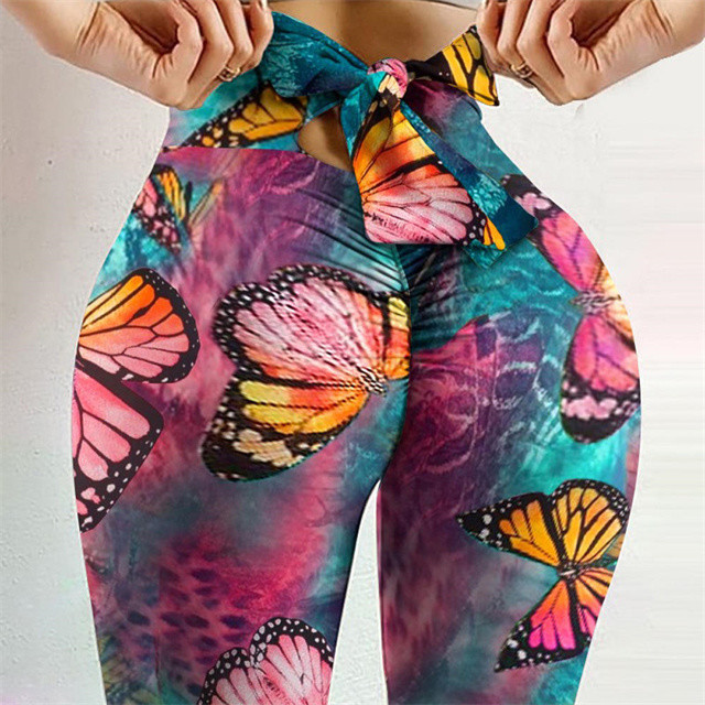 Wholesale Women Fitness High Waist Leggings Printed Leggings Sports Seamless Yoga Tie Dye Leggings