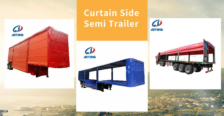 Side Wall/Curtain Side/Fence Semi Trailer with Mechanical Suspension and 12R22.5 Tires