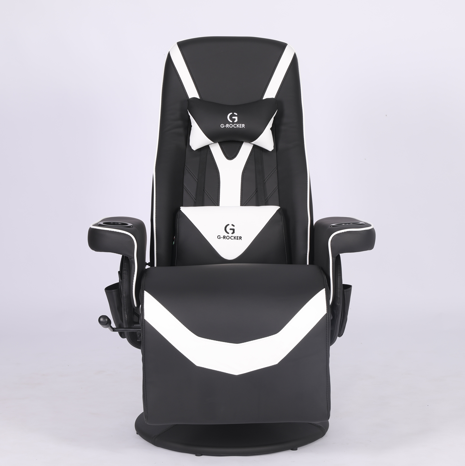 ANJI Directly Ergonomic PU Leather Reclining Gaming Sofa with Cup Holder and Footrest