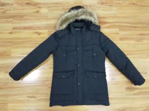 China Polyester Mens Longline Padded Coat Black Long Thin Padded Coat wholesale