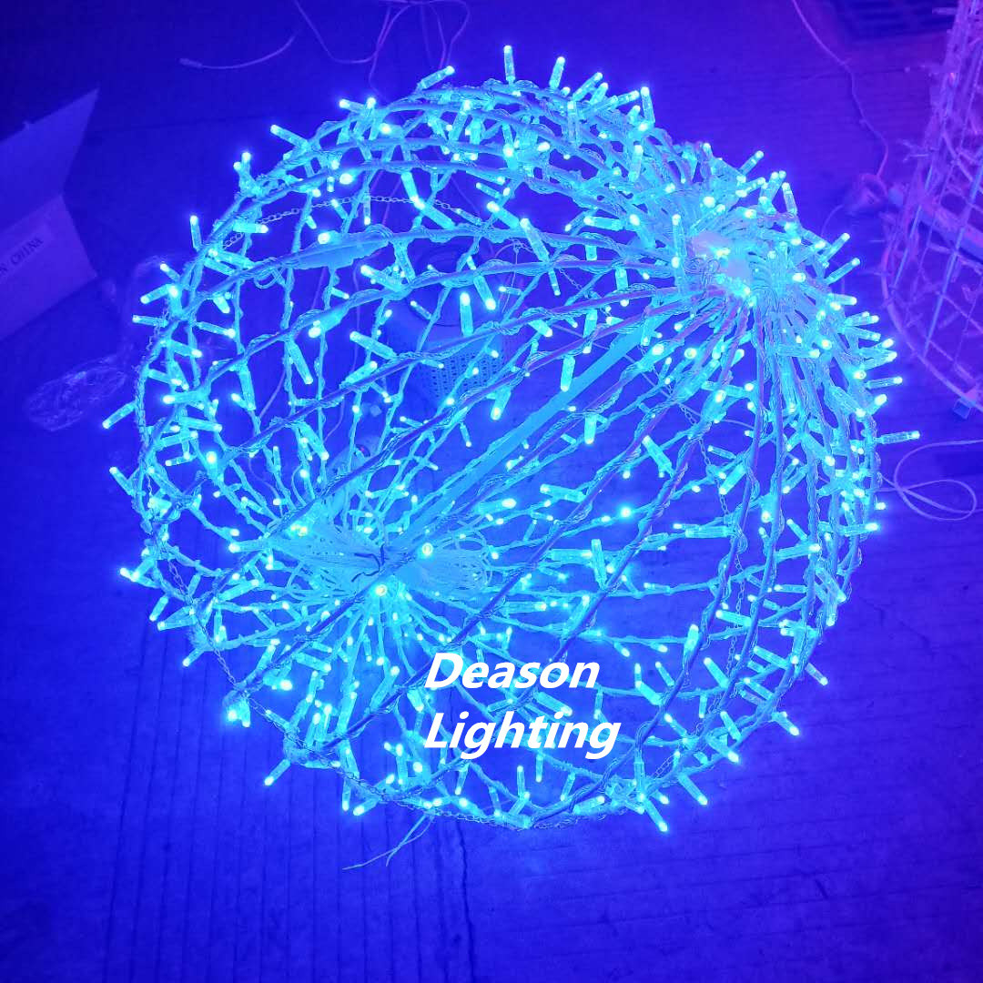christmas mall decoration hanging led foldable ball lights