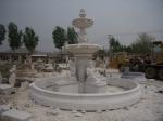 Large White Marble Stone Water Fountain with Horse Statue
