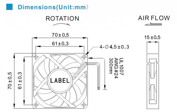 High Speed USB PWM Axial CPU Computer Case Cooling Fans 70 x 70 x 15mm