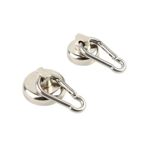 China Round Neodymium Hook Magnet Industrial Magnetic Hooks With A2 Steel wholesale
