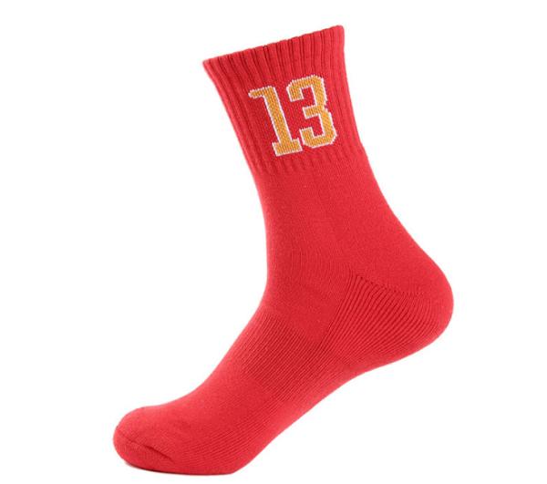 Red Men Basketball Sock Girl Sports Socks Towel Bottom Football Compression