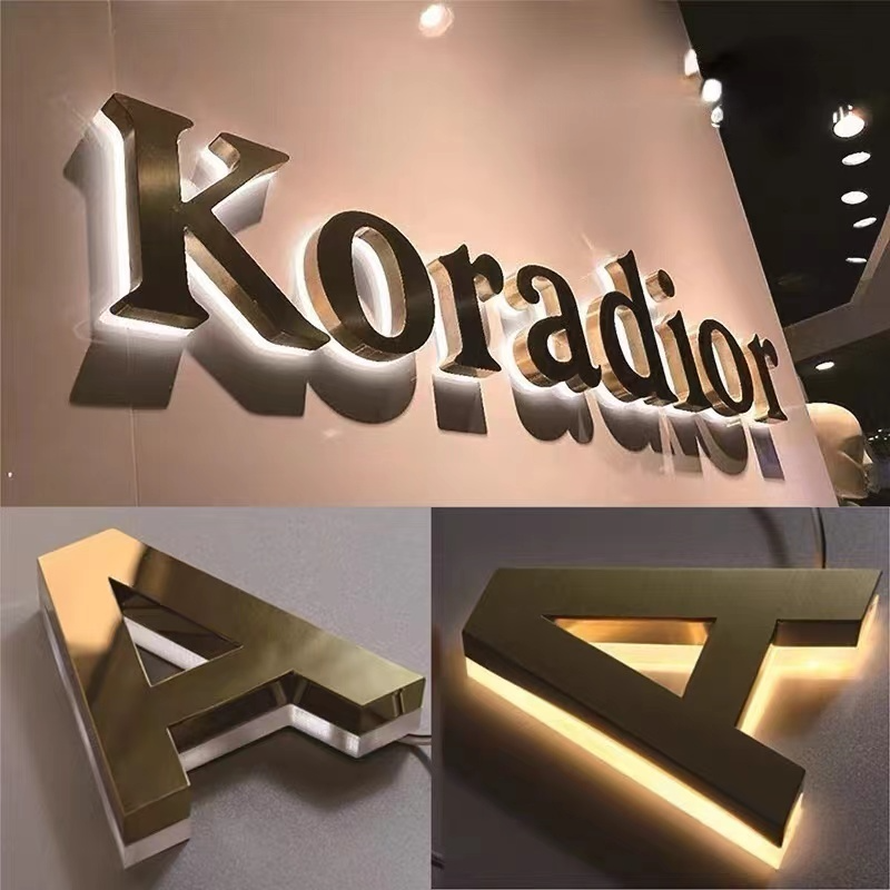 Office Home Decor Name Logo Business LED Metal Sign Acrylic LED Illuminated Sign Custom