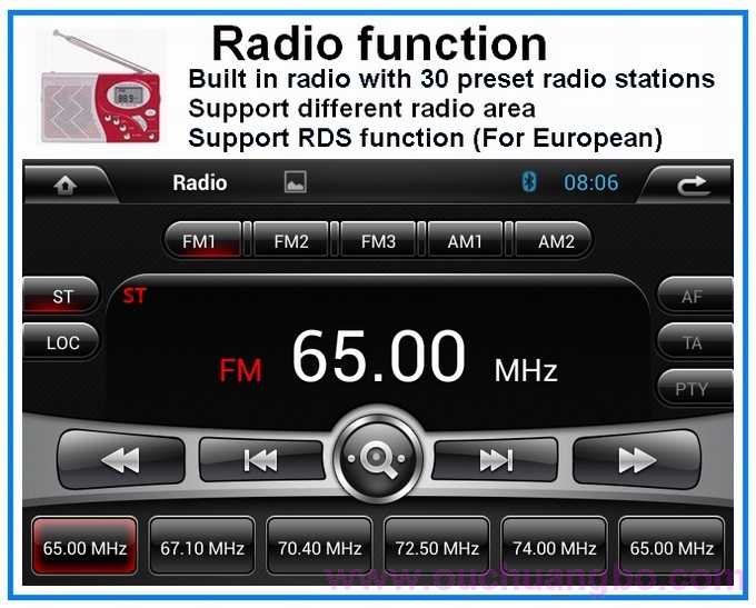 Ouchuangbo multimedia player Fiat Bravo 2007-2012 with car radio iPod TV OCB-7011C