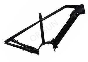 China Black Electric Mountain Bike Frame , Aluminum Alloy Motorized Bicycle Frame wholesale