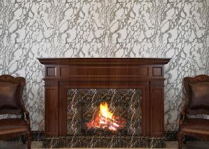 China PVC Strippable TV Background Wallpaper , Grayish White Marble Wall Covering wholesale