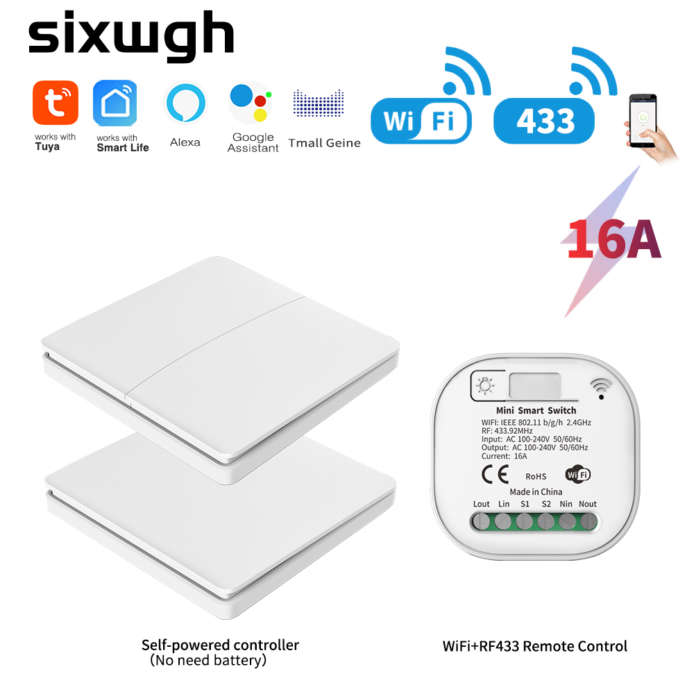 Waterproof Tuya Smart Switch Push Button Panel WiFi Wireless Remote Control