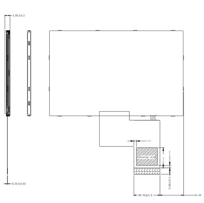 480x272 LCD TFT 4.3 Inch 40 PINS IPS Full Viewing Angle RGB Interface