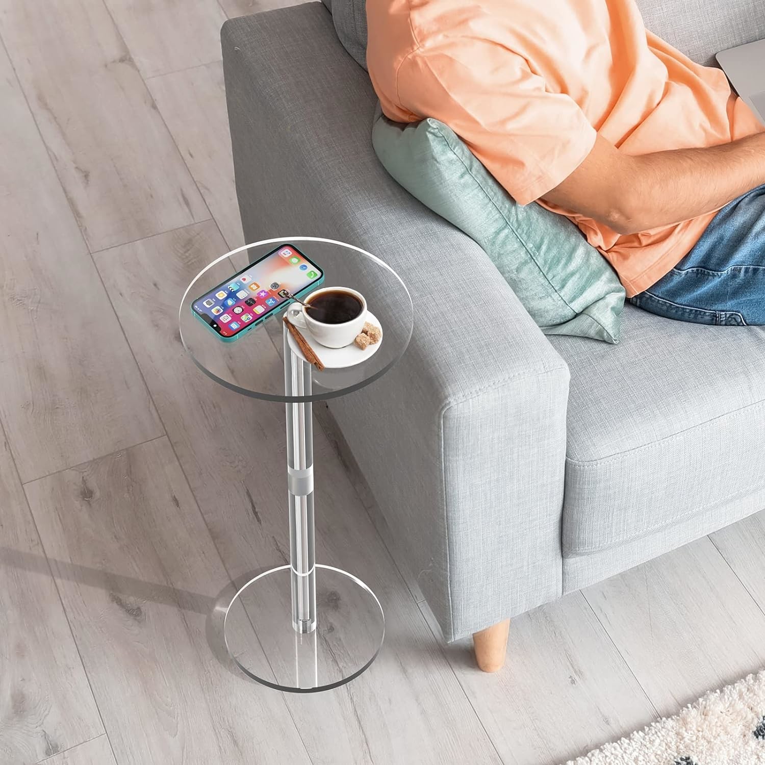 Easy Assembly Custom Acrylic Furniture Clear Side Table Coffee Table For Small Space