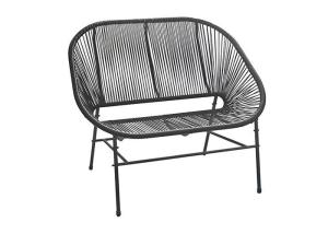 China Smartly Engineered Steel Garden Rattan Chair No Fade For Two Person wholesale