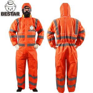 China Non Woven SMS Disposable Protective Coveralls With Reflective Strips wholesale