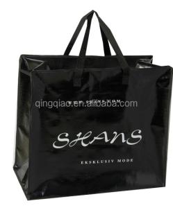 China Recycle PP Woven Reusable Pink Shopping Eco Bag With Print Logo wholesale