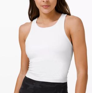 China Y Back Yoga Training Seamless Racerback Crop Tank Top 230gsm wholesale