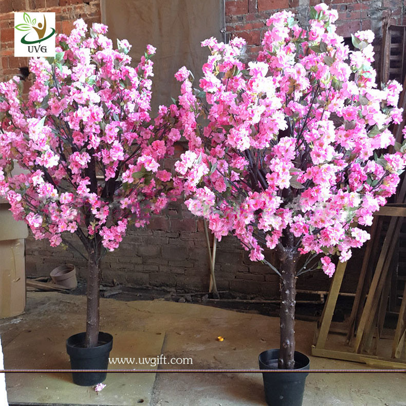UVG fake cherry blossom decorative artificial wooden tree for top table landscaping CHR164