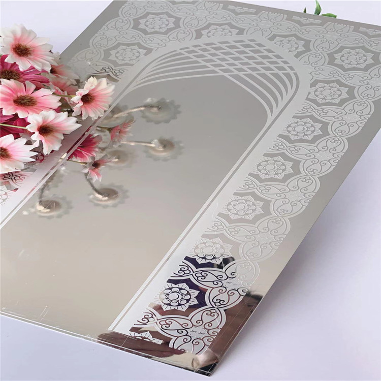 Mirror Etched Stainless Steel Sheet 0.55mm Thickness Decorative SS Plate