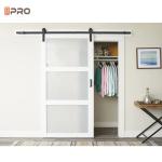 Fashion MDF Interior Doors Sliding Mirror Barn Doors Wood And Tempered Glass