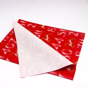 China Christmas Gift Wrapping Packaging Red Tissue Paper Wrap With Gold Foil Printing Floral wholesale