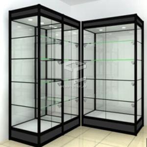 China OEM Titanium Retail Shop Full Vision Display Case 2M High Melamine Board wholesale