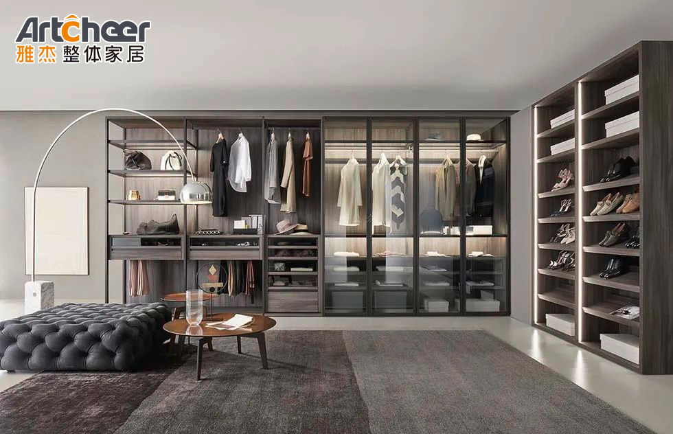 Open Door Floor To Ceiling Modern Walk In Wardrobe Experience The Height Of Luxury