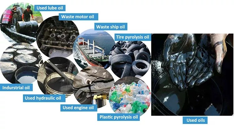 Low Sulphur 75%-80% Diesel Yield Used Oil Refining Waste Oil Distillation Machine