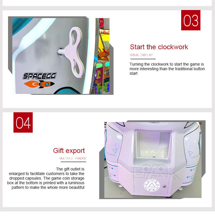 Coin Operated Space Capsule Gashapon Machine White Gift Machine
