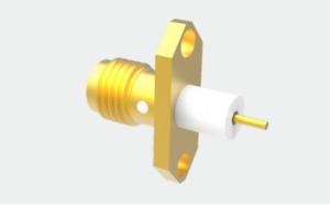 China SMA Female 2-hole Flange Brass RF Coaxial Connector for Aerosapce Application wholesale