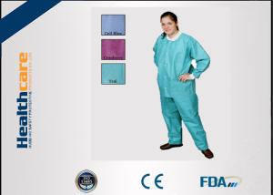 China Green Blue Medical Disposable Clothing Non Toxic Nonwoven Round Neck Suits wholesale
