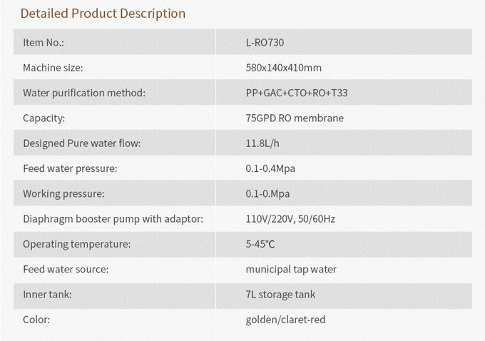 Domestic Direct Drinking Water Purifier With Heater , RO Water Purification System