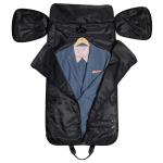 Black Garment Weekender Bag With Detachable Adjustable Shoulder Strap