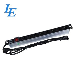 China 19 Inch Server Rack PDU France Style 3 Phase Rated Voltage 250VAC Length 2m wholesale