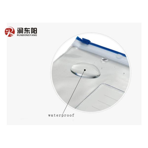 Transparent PVC Hook Bag Zipper Lock Waterproof A4 Polyester Custom Print Size