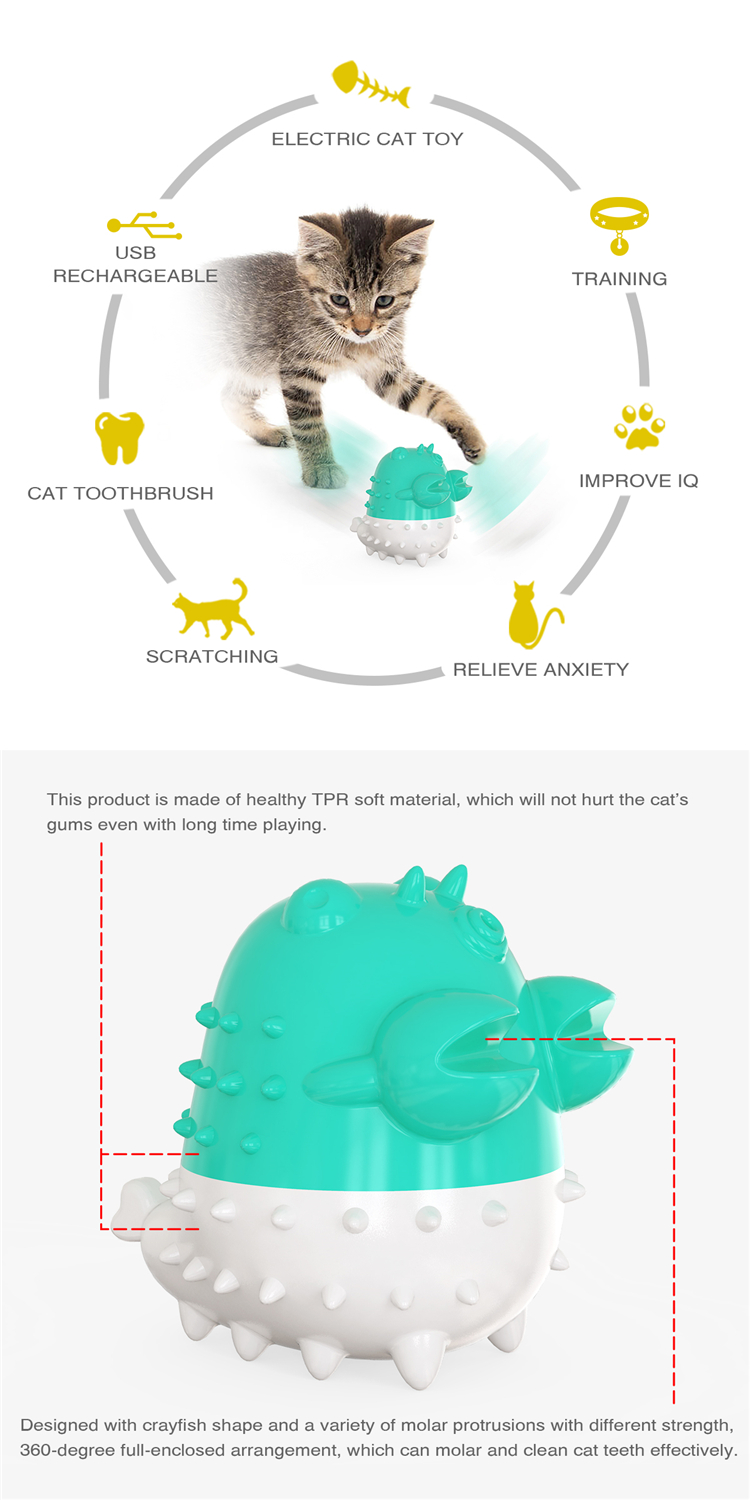 Lobster Shape Kitten Pet Electric Toothbrush For Cat Teeth Cleaning Toy