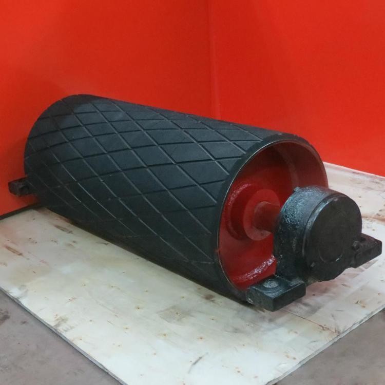 SGS Rubber Lagging Head Pulley And Tail Pulley Oil Resistant