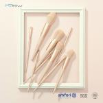 Pink Aluminum Ferrule Makeup Brush Wooden Handle Cosmetic Brush Set