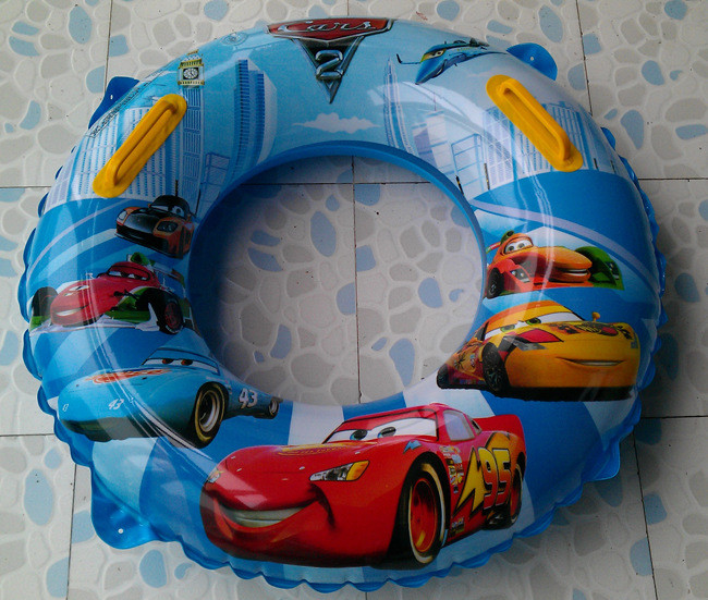Newly inflatable swimming ring with funny learning letter for kids, with safe handle in each side